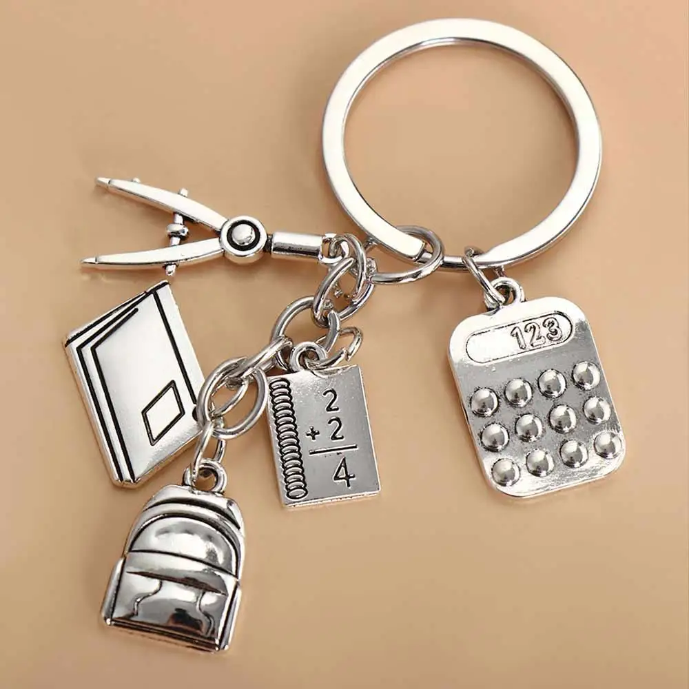 DIY Jewelry Math Formulas Keychain Compasses Book Geometry Keychain Backpack Calculator Student Keychain Jewelry Handmade
