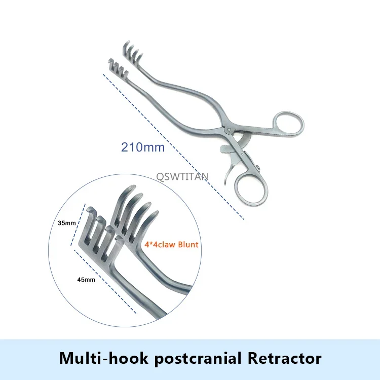 Retractor postcraneal de acero inoxidable, instrumento quirúrgico de autoretención, ortopedia