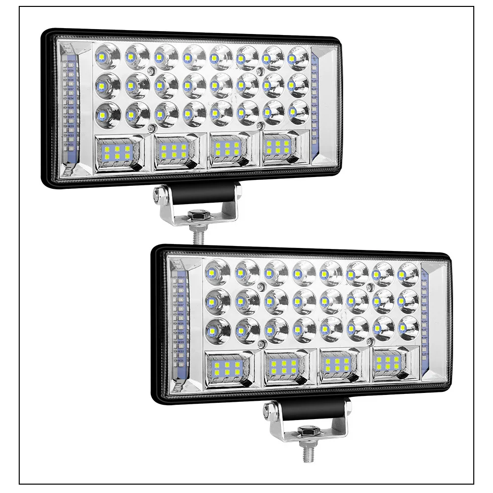 

2 шт. 8-дюймовая светодиодная полоса для бездорожья, точечный прожектор, светодиодный рабочий фонарь для грузовика, автомобиля, лодки, трактора, 4x4, фары для квадроциклов 12 В 24 В