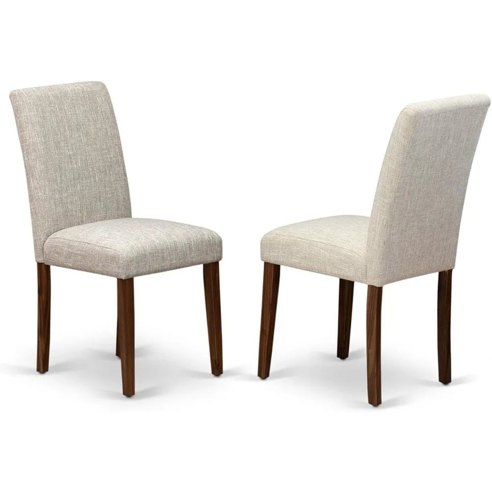 East West Furniture ABPNT35 Sedie Abbott Classic Parsons - Sillas de comedor tapizadas en lino, par, natural