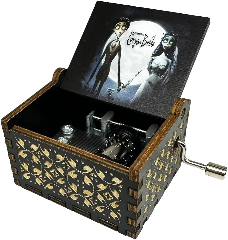 Corpse Wooden Music Box, Antique Engraved, Birthday Gift/Valentine's Day Gift/Mother's Day/Fathers Day/Children's Presents