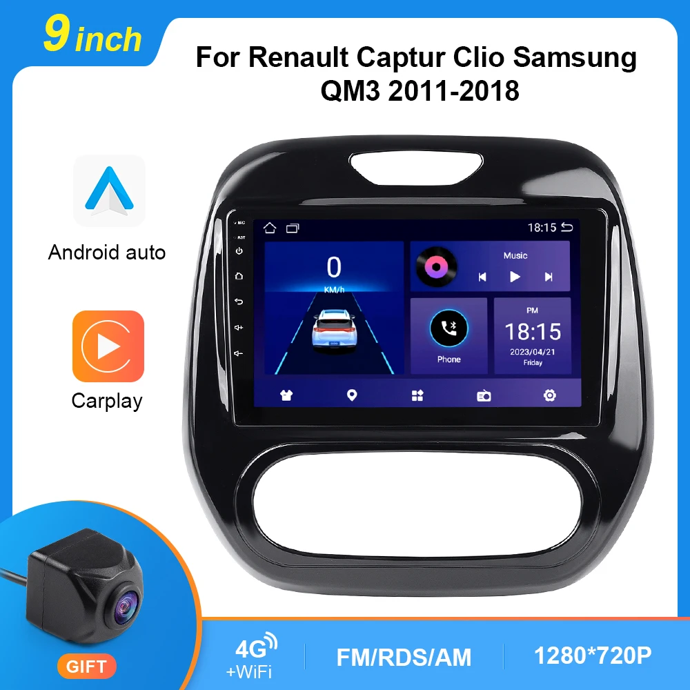 

Car Radio For Renault Captur Clio Samsung QM3 2011-2018 Multimedia Player Video 4G WIFI Android Auto Carplay GPS Navigation