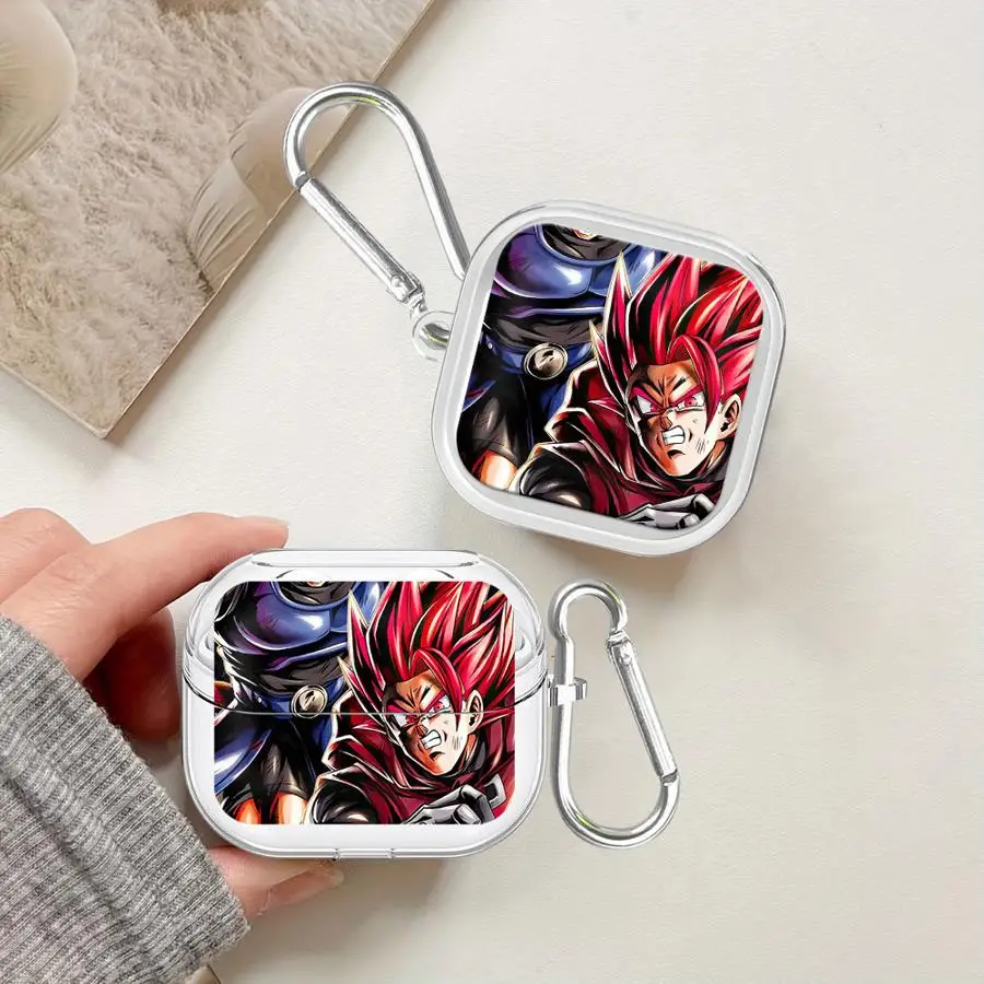 Case For Samsung Galaxy Buds 4 Pro Live 4Pro 3 FE 3Pro 2Pro 2 Clear Earphone Cases Cover With Hook Dragon Balls SS3 Goku Flame