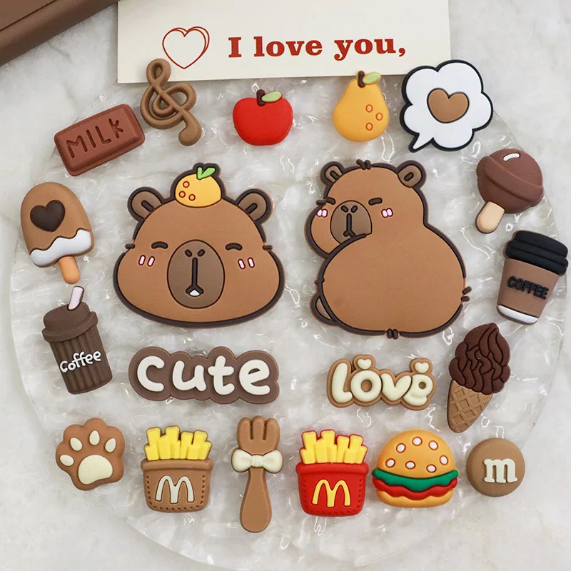 

Capybara DIY Charms - Cute Cartoon Stickers for Phone Case, Shoes & iPad Decor, Waterproof Adhesive Patches​