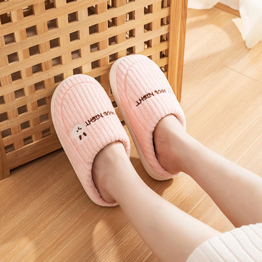 Multi Color Winter Home Cotton Slippers for Women's Indoor Soft Sole Non slip Warm Not Tired Simple Couple Cotton Shoes for Men