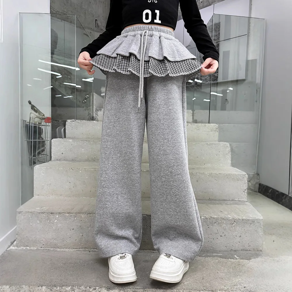 

Girls' pants for spring and autumn Trendy and fashionable Children's casual sanitary trousers, Big girls High-waist sports pants