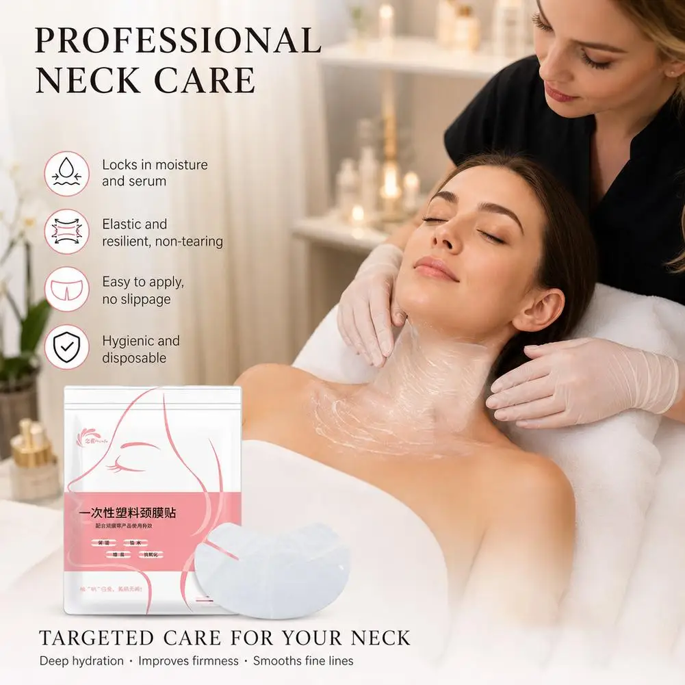 100Pcs Disposable Neck Mask Paper Single Use Firming Hydrating Neck Care Patch Ultra Thin Preservative Film For Beauty DIY