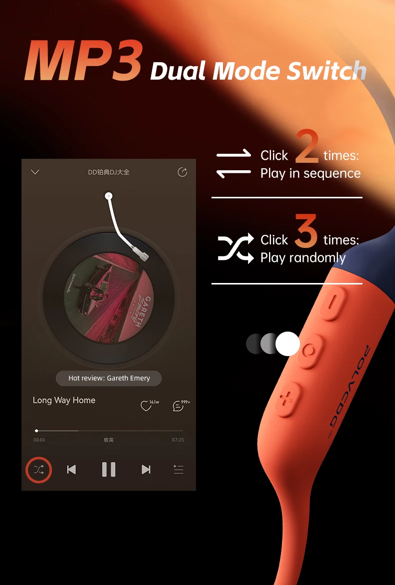 POLVCDG Knochenleitungskopfhörer IPX8 wasserdicht 32 GB Speicher Bluetooth 5.4 Silikonmaterial 2024 neues Produkt X16 – Detail 13