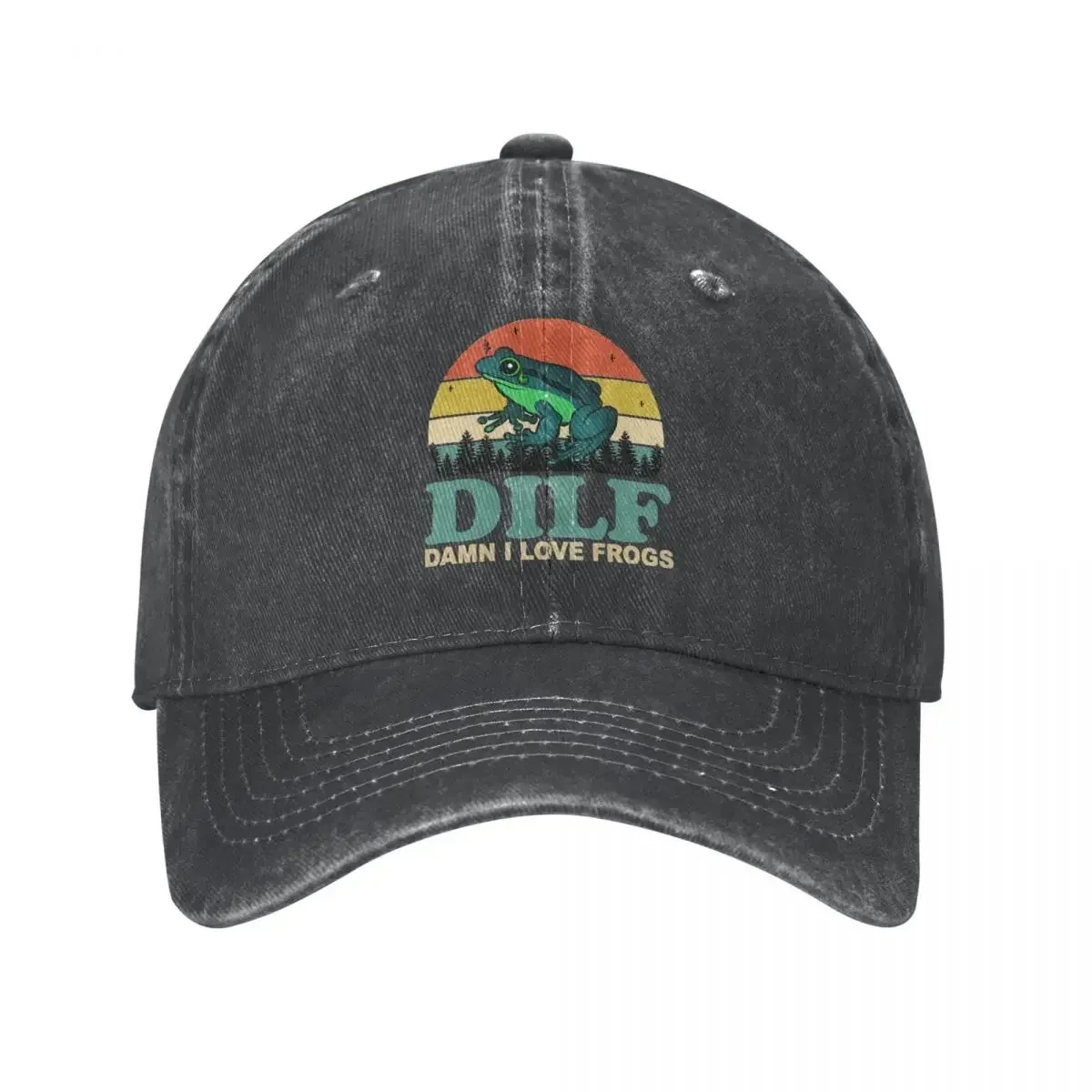 2022 Spring Autumn Dad DILF Damn I Love Frogs Baseball Cap Casual Hats Sport Washed Cotton Casquette