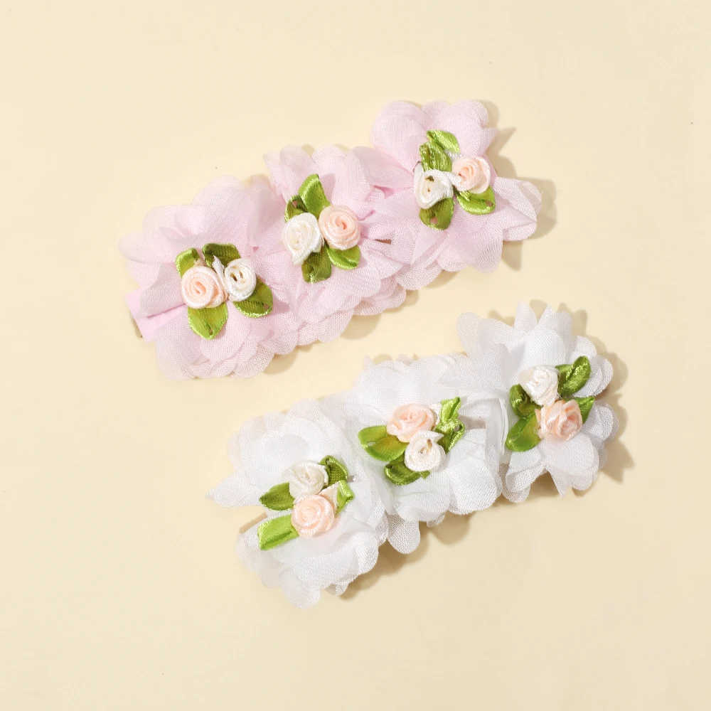 2PC Baby Soft Elastic Floral Lace Headband Baby Hair Accessories Headwear Kids Headband Children\'s Headbands No Paper Cardr