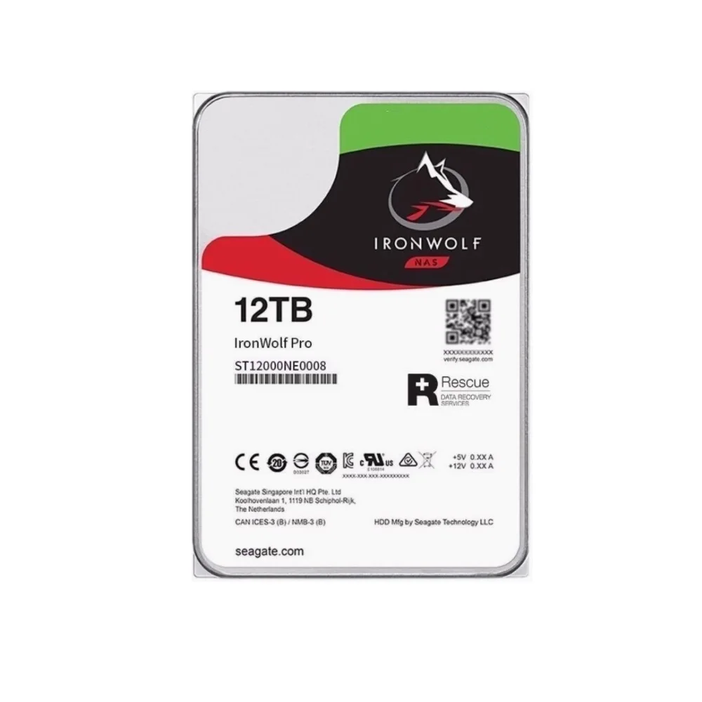 New IronWolf Pro 12TB NAS Internal Hard Drive HDD CMR 3.5 Inch SATA 6Gb/s 7200 RPM 256MB Cache for RAID Network Attached Storage