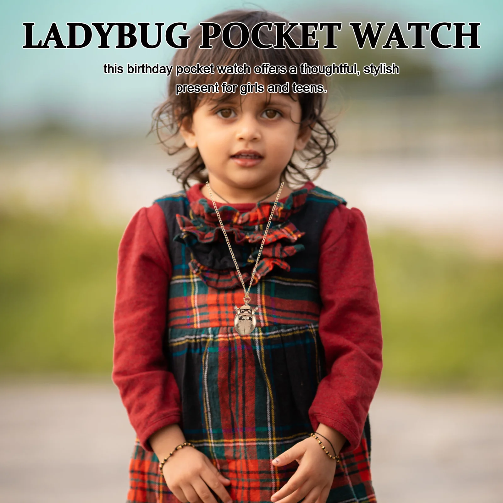 ساعة جيب للأطفال: قلادة كوارتز عتيقة على شكل خنفساء وأرقام عربية ومينا شفافة للأطفال والبنات والأولاد هدية عيد الميلاد والكريسماس