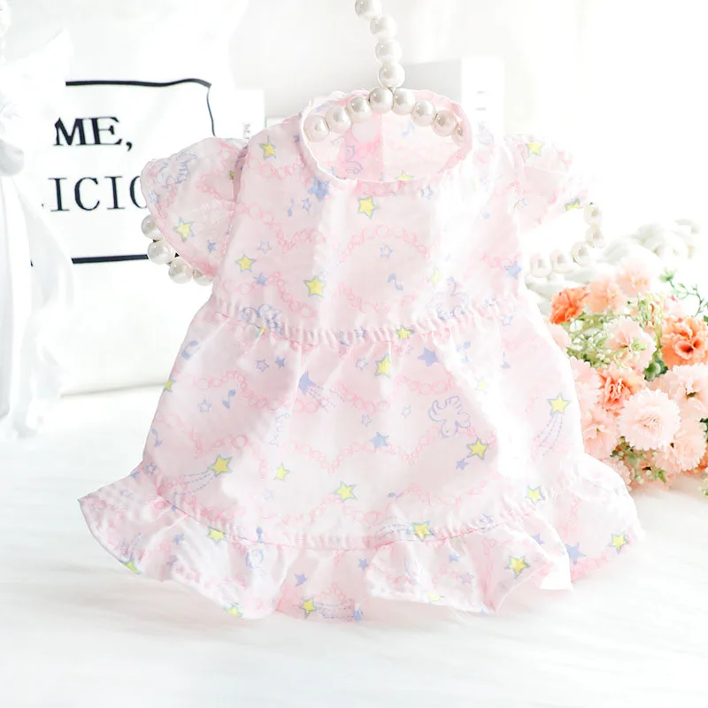 

New Pet Cute Princess Dress Breathable Thin Cotton Material Fragmented Flowers Skirt Small Medium Dog Cat Clothing Pet Apparel