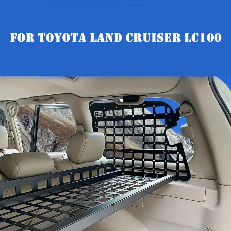 

For Toyota Land Cruiser LC100 Trunk storage rack modified hanging net curtain aluminum alloy storage layered frame high quality