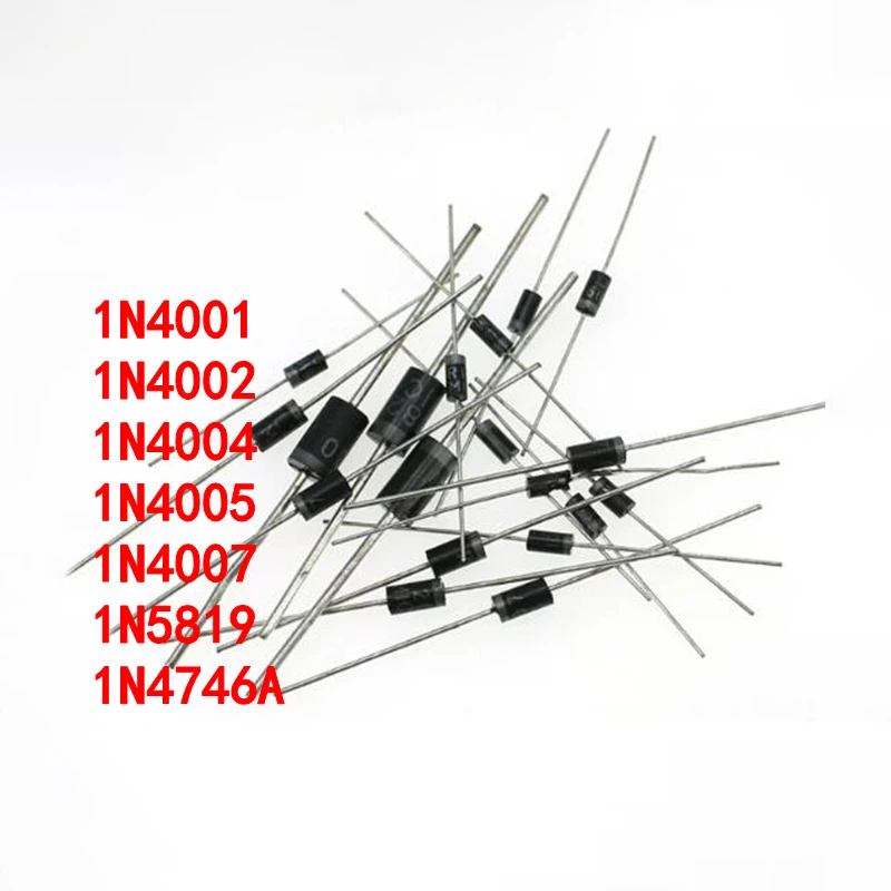 50/PCS 1N4001 1N4002 1N4004 1N4005 1N4007 1N5819 DO-41 In line rectifier diode