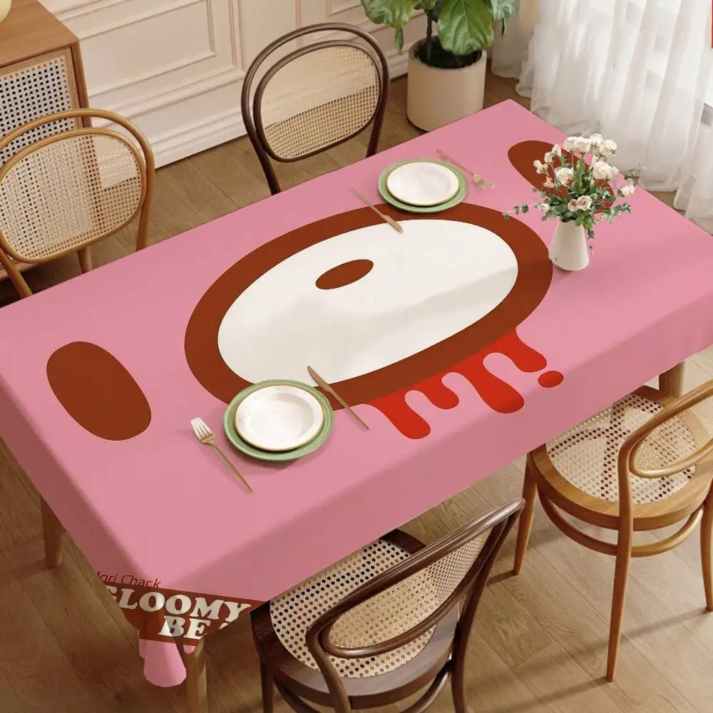 G-Gloomy B-Bears Character Polyester Waterproof Tablecloth Bedside Table Dustproof Decorative Cloth Coffee Tablecloth