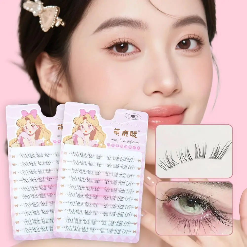 Hochwertige, kleberfreie falsche Wimpern, leicht zu erholen, keine Notwendigkeit, segmentierte dünne Stiele für Anfänger-DIY-Falsche Wimpern