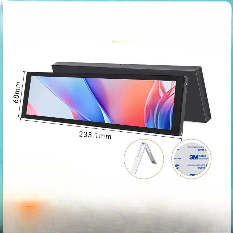 Long strip touch small monitor, chassis secondary screen computer temperature monitoring screen