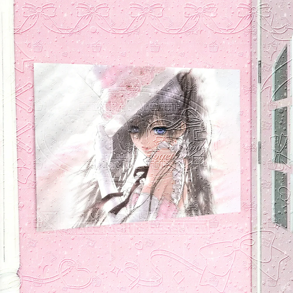 Harajuku Style Lolita Anime Tapestry, Pink Rose Girl Wall Hanging, Cute Aesthetic Decor for Bedroom Dorm Living Room