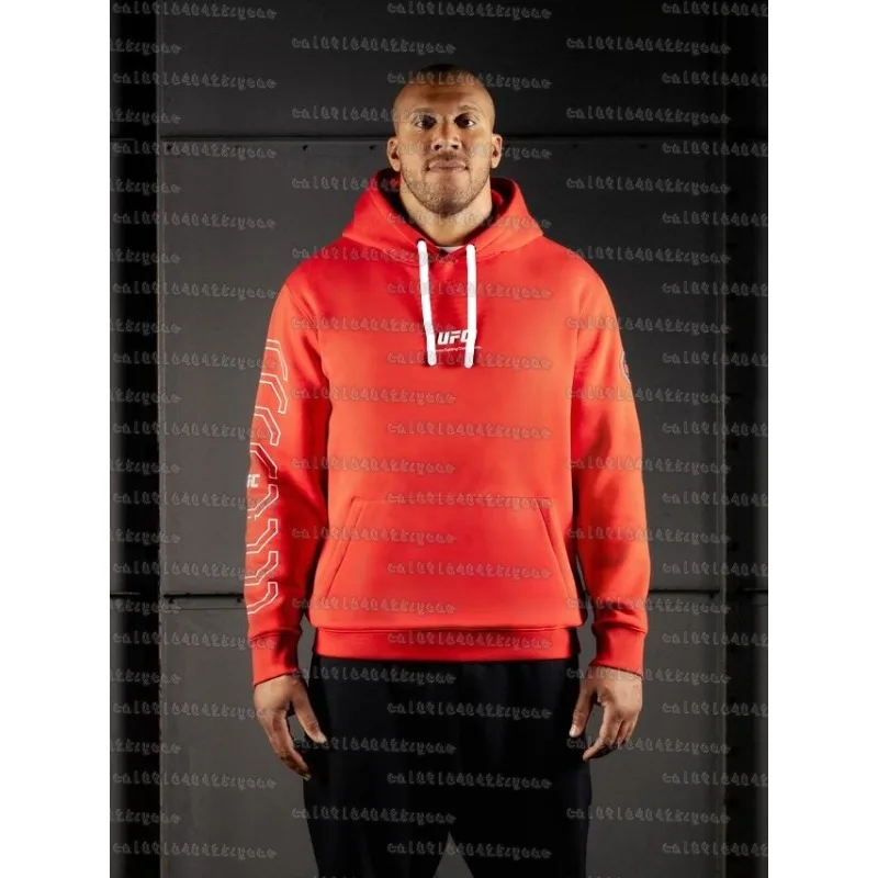 

UFC Hoodie Autumn/Winter Long Sleeve Sweatshirt Men And Women Boxing Fighting Training Oversized Red Breathable Quick Drying Top