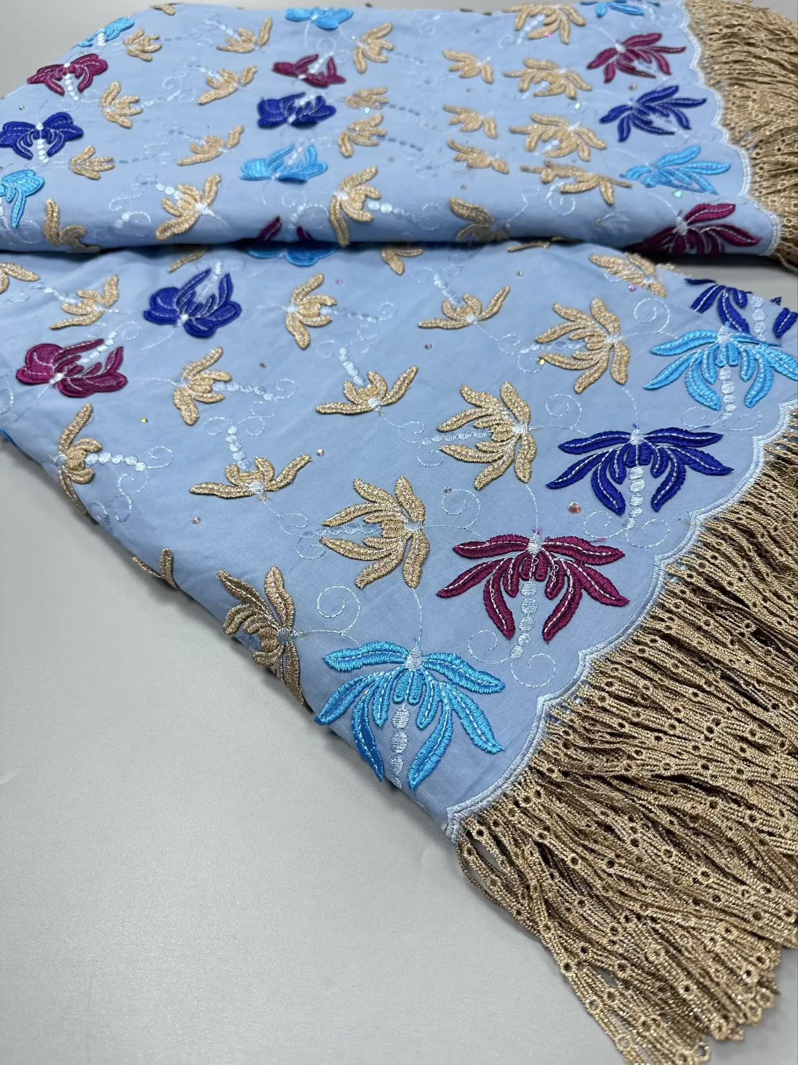 

New 5 Yards Swiss Voile Lace Fabric High Quality African Dry Cotton Lace Fabric With Stones For Clothing Materials 17A17