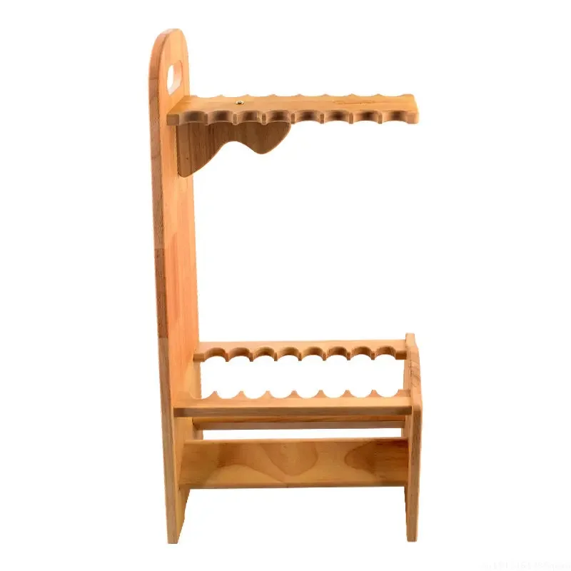 Vertical 16 Hole Rack Fishing Pole Holder Rod Holders Solid Wood Display Shelf Bracket Stand Fishing Rod Storage Tool