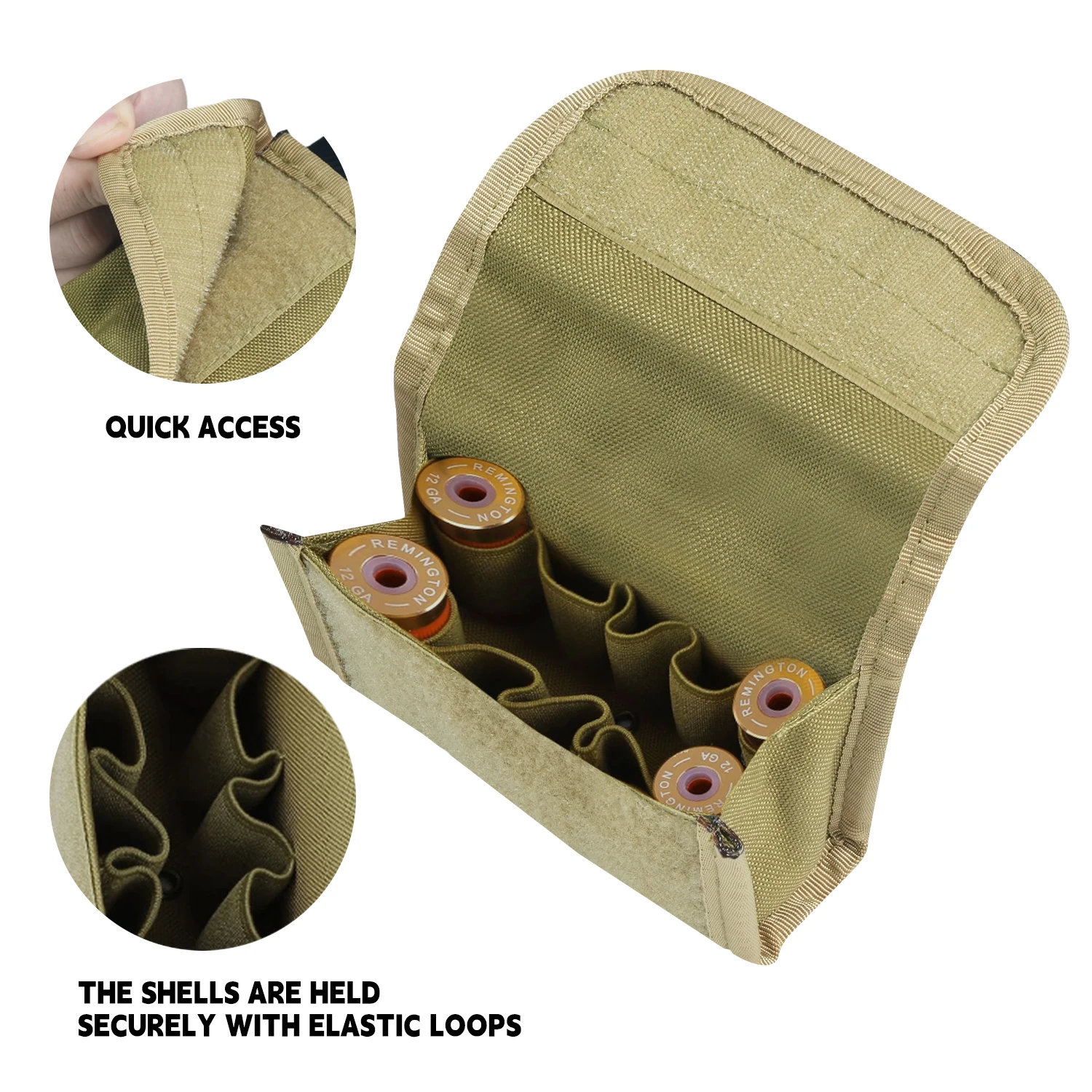 BOOIU Tactical 10 Grids Ammo Pouch Mini Waist Bag Rounds Shot Outdoor Shooting Multi-functional Pouch Hunting Molle Accessories