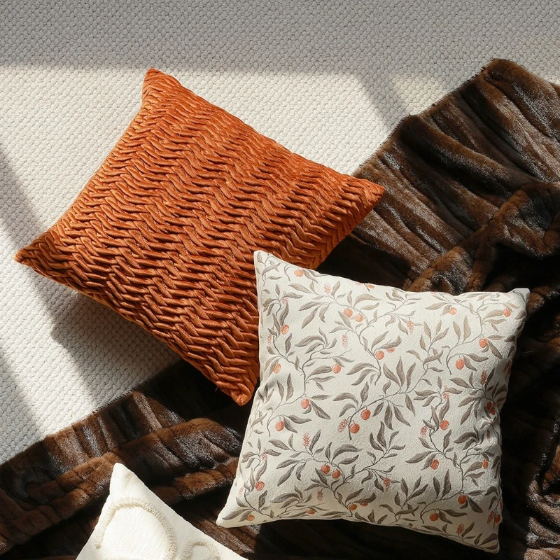 

Cream White Mesh Ruffle Edge Pillowcase French Sweet Girl's Room Sofa Cushion Cover Light Luxury Floral Jacquard Home Decor