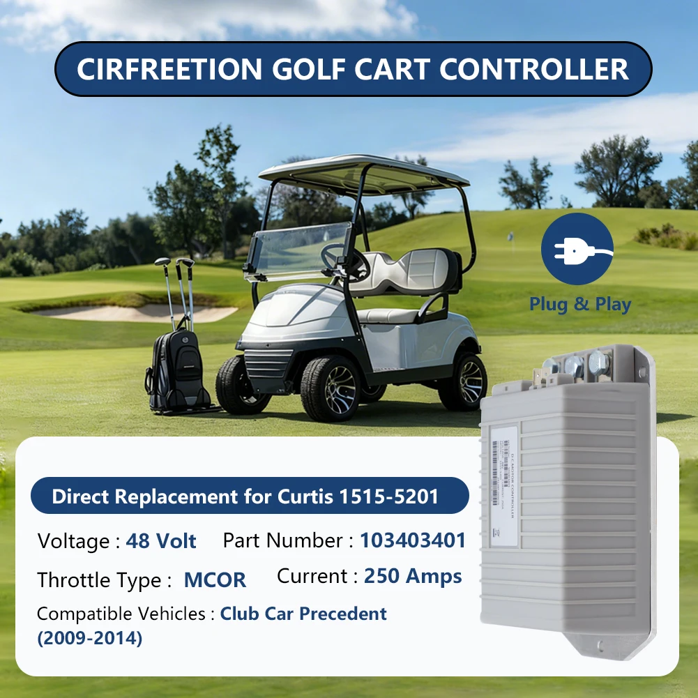 48V 250A Motor Controller, 1515-5201 103403401 Speed Controller  for Curtis Club Car DS Precedent  2009-UP Golf Carts