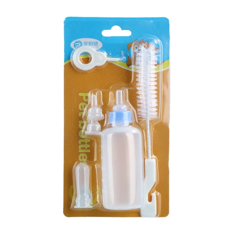 Pet Feeding Bottle with 4 Different Types of Pacifiers Bottle Brush to Clean Drop shipping