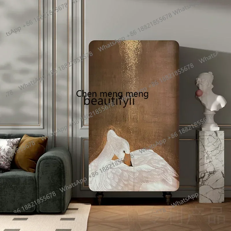 zq1French خزانة ملابس كلاسيكية من الخشب الصلب الخالص خزانة ملابس فاخرة بباب مزدوج وخزانة متكاملة خالية من التركيب #3