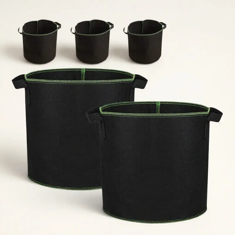 6Pcs Thickened Non-Woven Growing Bags for Potato Vegetable Fruit Succulent Plants Balcony Patio Yard School Community Fabric
