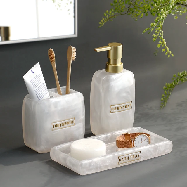 Pearly Transparent Bathroom Accessories Set 1