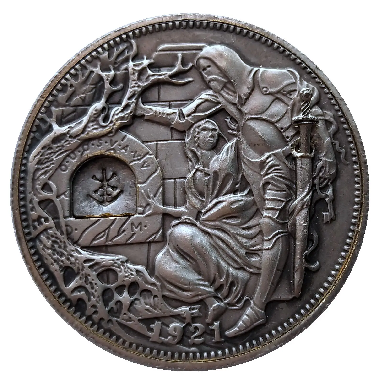 

Movable Mechanism Holy Grail Coin USA Hobo Nickel Wandering Removeable Sword Collectible #3