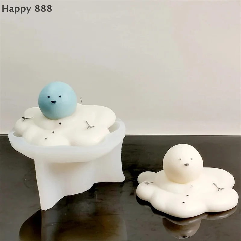

Snowman Melt-and-Pour Candle Silicone Mold, Cartoon Cloud And Sun Design, For Soap Making, Resin Crafts, And Christmas DIY Gifts