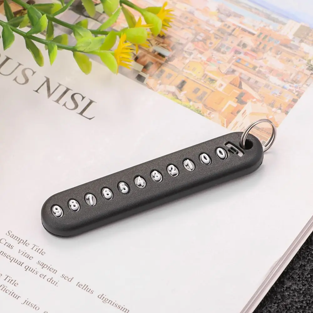 Accessories Plate with Phone Number Car Keychain Anti-lost DIY