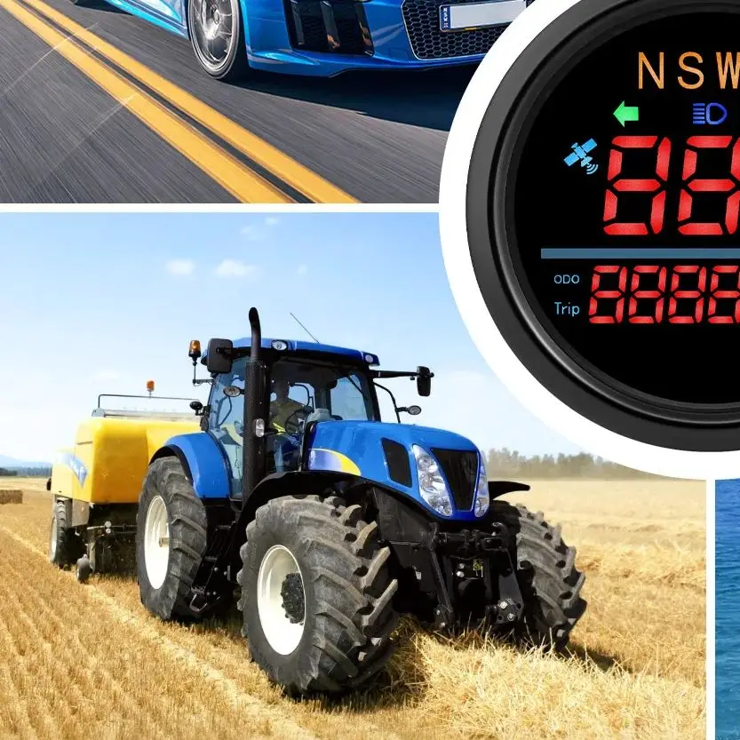 

Customized 85mm GPS Speedometer Compass Gauge with Antenna Digital Speed KMH mph Trip Odometer for Car Marine 12V24V Waterproof