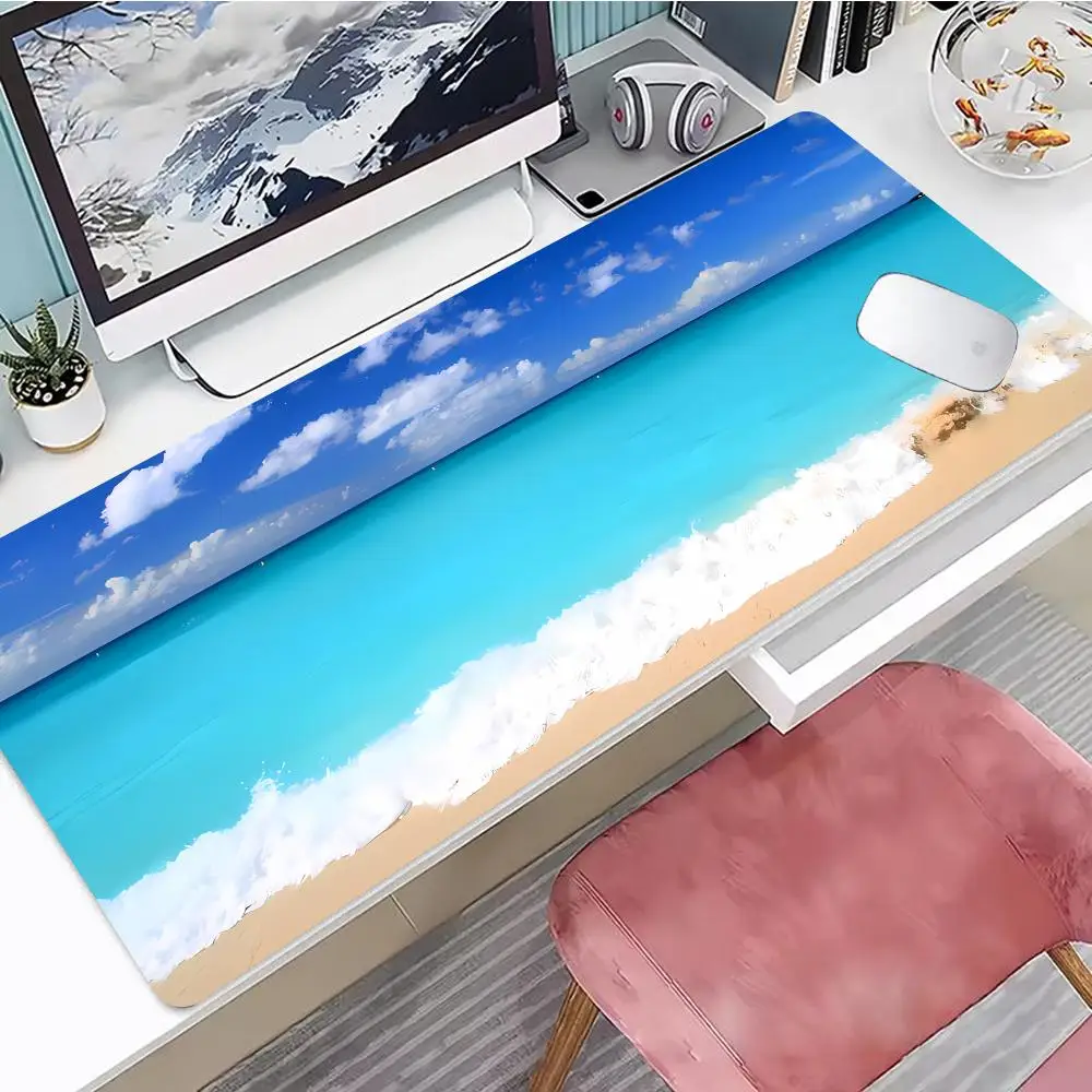 

Seaside Scenery Mouse Pad Gaming Mouse Pad, Mouse Pad with Edges and Non-Slip Rubber Base, Extended Mouse Pad