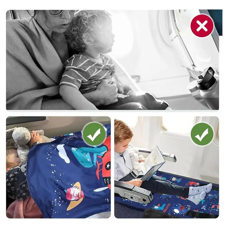 سرير طائرة للأطفال الصغار، سرير طائرة للأطفال مع لحاف للأطفال، سرير طائرة آمن ومريح للأطفال الصغار، موسع مقعد بطابقين-AC17 #6