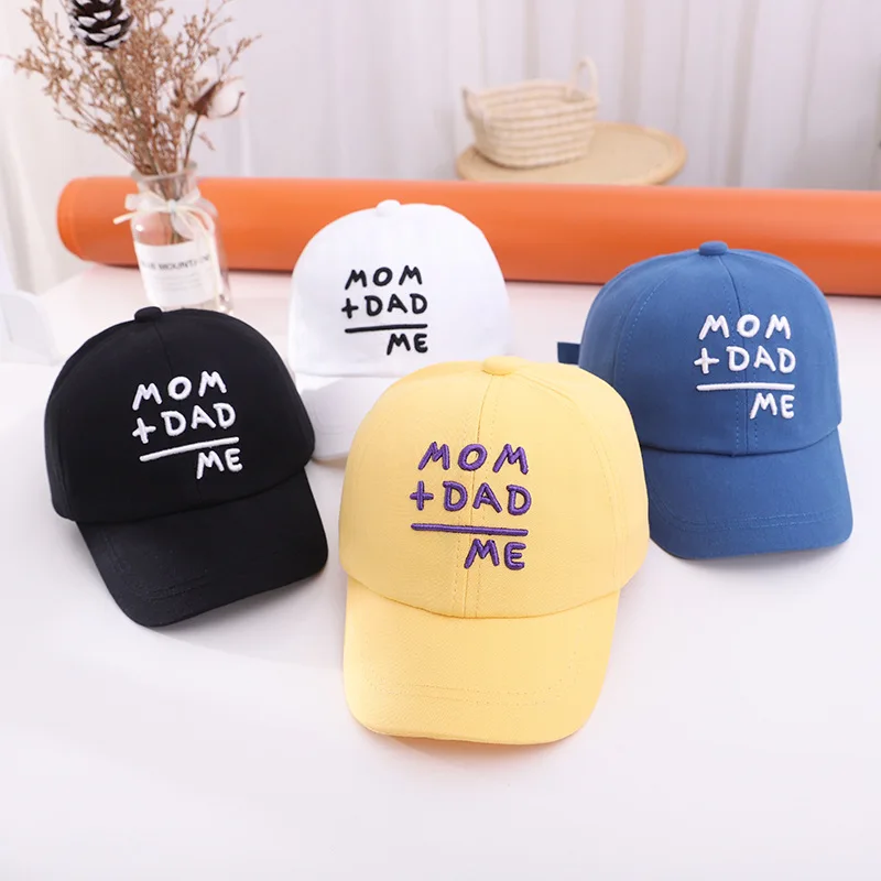Letter Baby Baseball Hat Soild Color Adjustable Kids Duck Tongue Cap Cotton Children Sun Visors Toddler Bonnet Boy Girl Cap 아기모자
