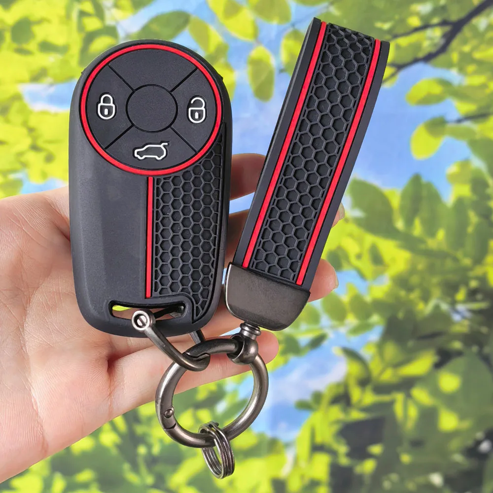 Stylish Honeycomb Auto Remote Key Cover With Keychain For GWM HAVAL H6 M6 Ora 03 07 Good Cat White Cat IQ Lightning Ballet Cat