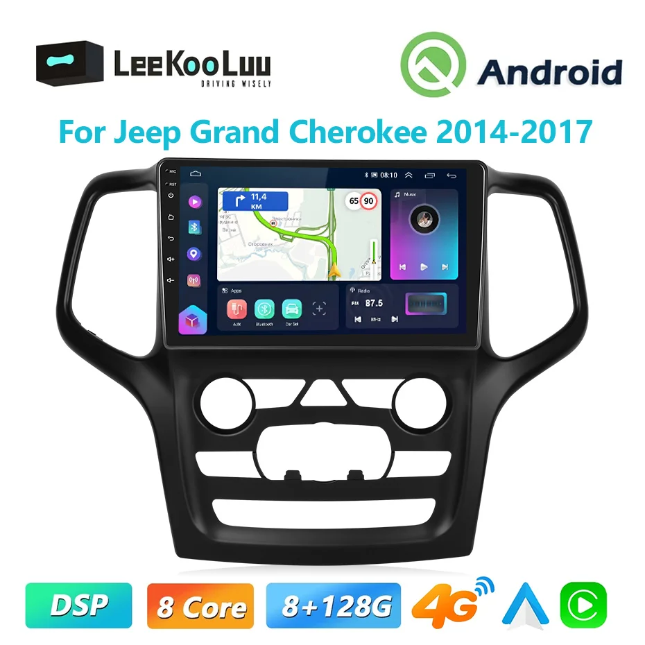 

LeeKooLuu CarPlay Android Radio For Jeep Grand Cherokee 2014-2017 Car Multiemdia Video Player 2Din Head Unit 4G Wifi GPS Stereo