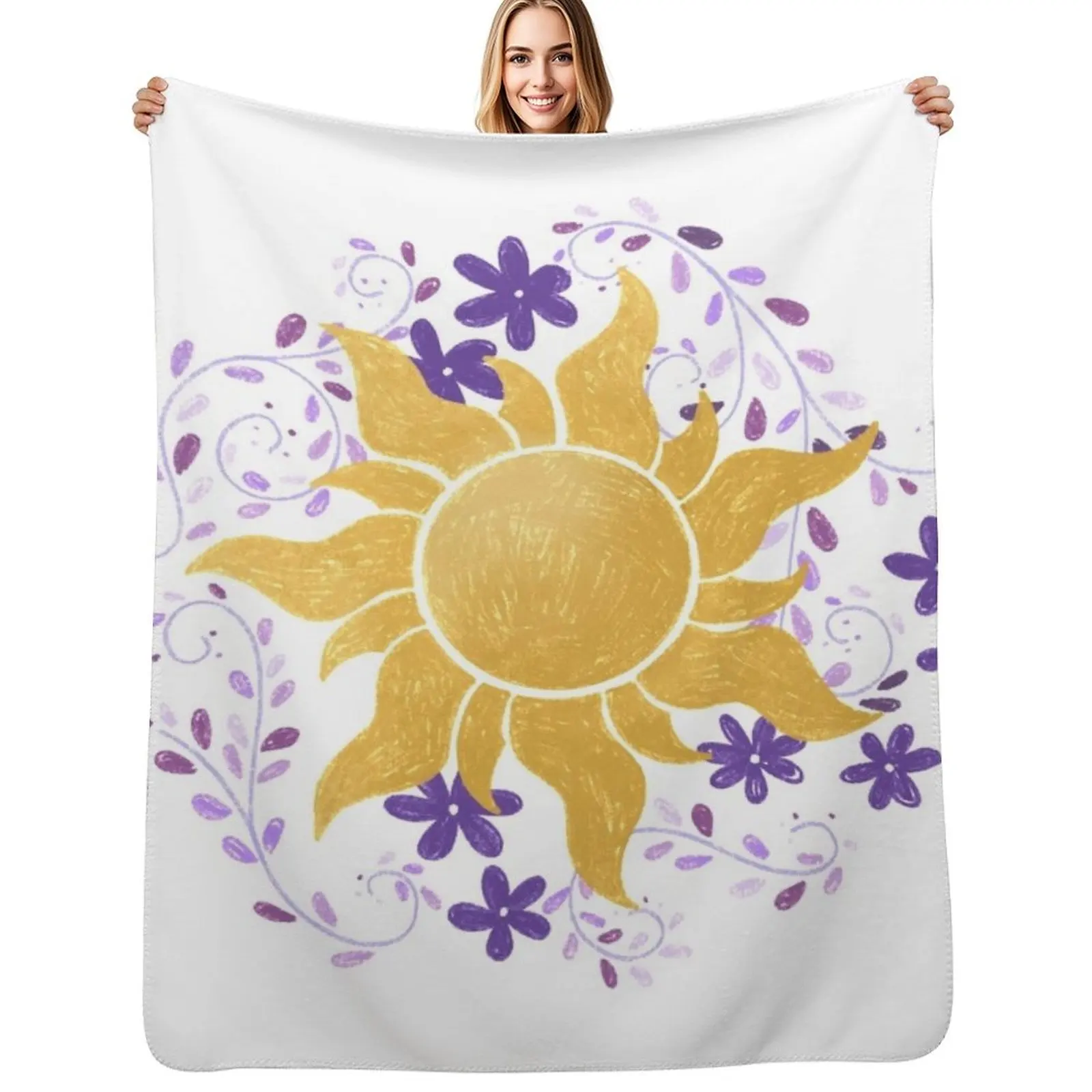 Sun Princess Throw Blanket Portable Lightweight Blanket for Travel Camping