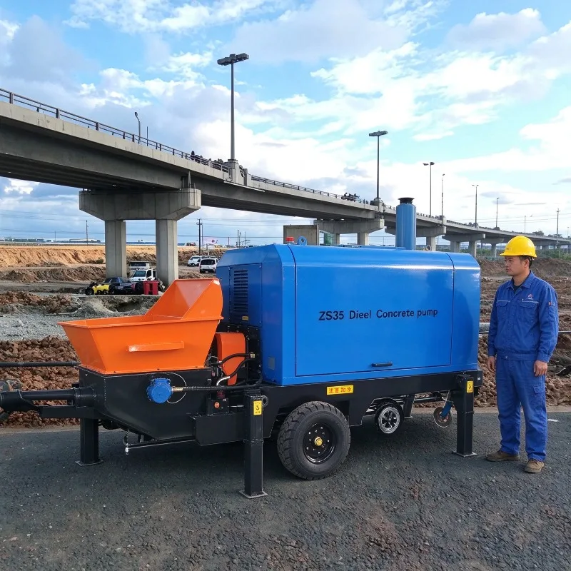 Diesel Concrete Mixer And Pump Portable Small Cement Mixing Pumping Machine High Pressure For Construction Building Use