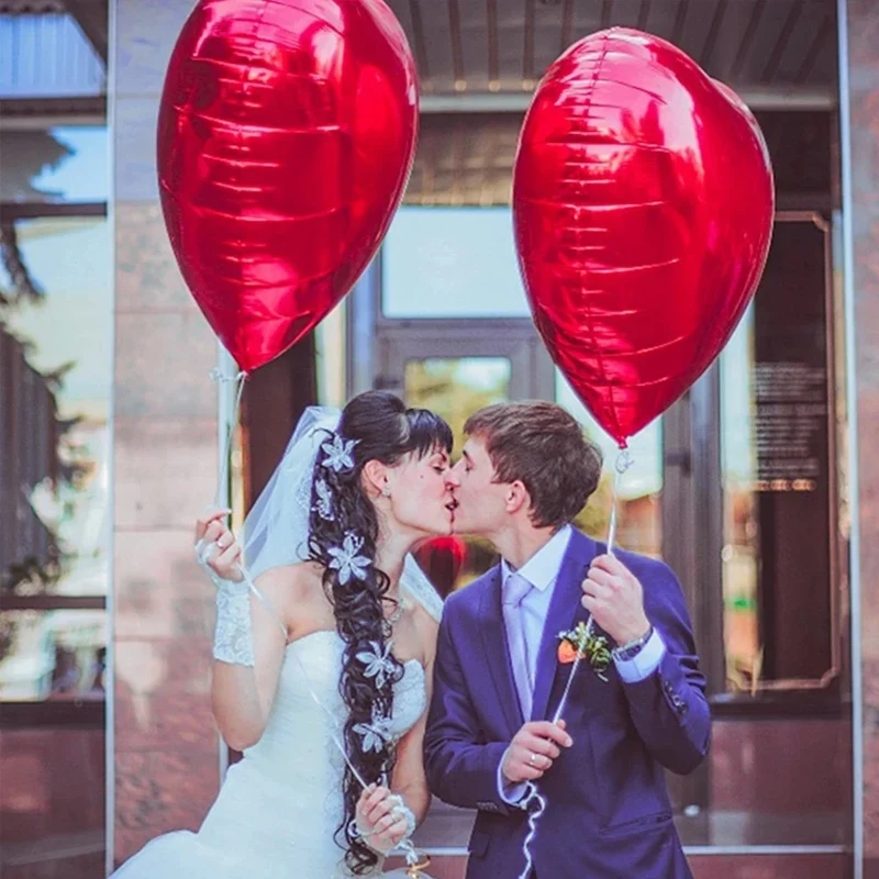 75cm Red Heart Foil Helium Balloons Valentine's Day Wedding Birthday Party Decorations Marriage Supplies Air Globos Kids Toys - view 3