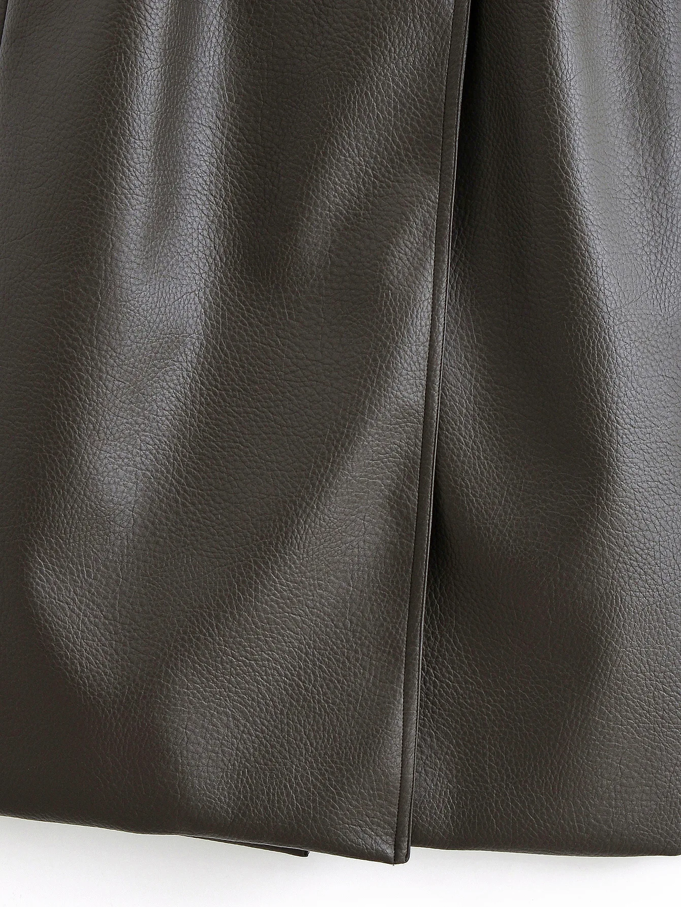 European and American fashionable autumn women's new style washed PU imitation leather mid-length belted loose windbreaker