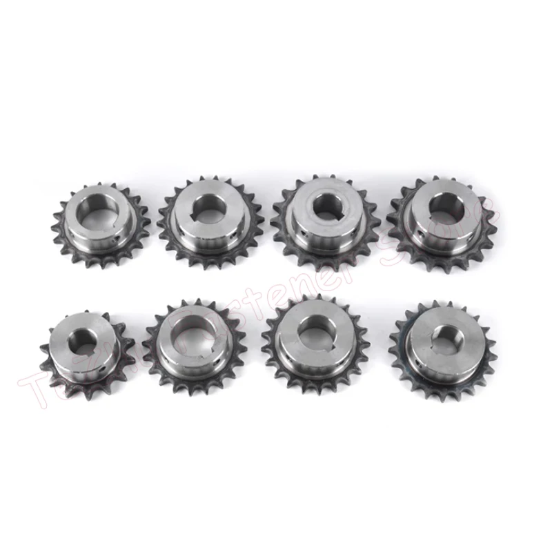 1pc 10T-20T 08B Industrial Drive Sprocket Wheel 45# Steel Chain Gear 10 11 12 13 14 15 16 17 18 19 20 Teeth Keyway Bore 10-35mm