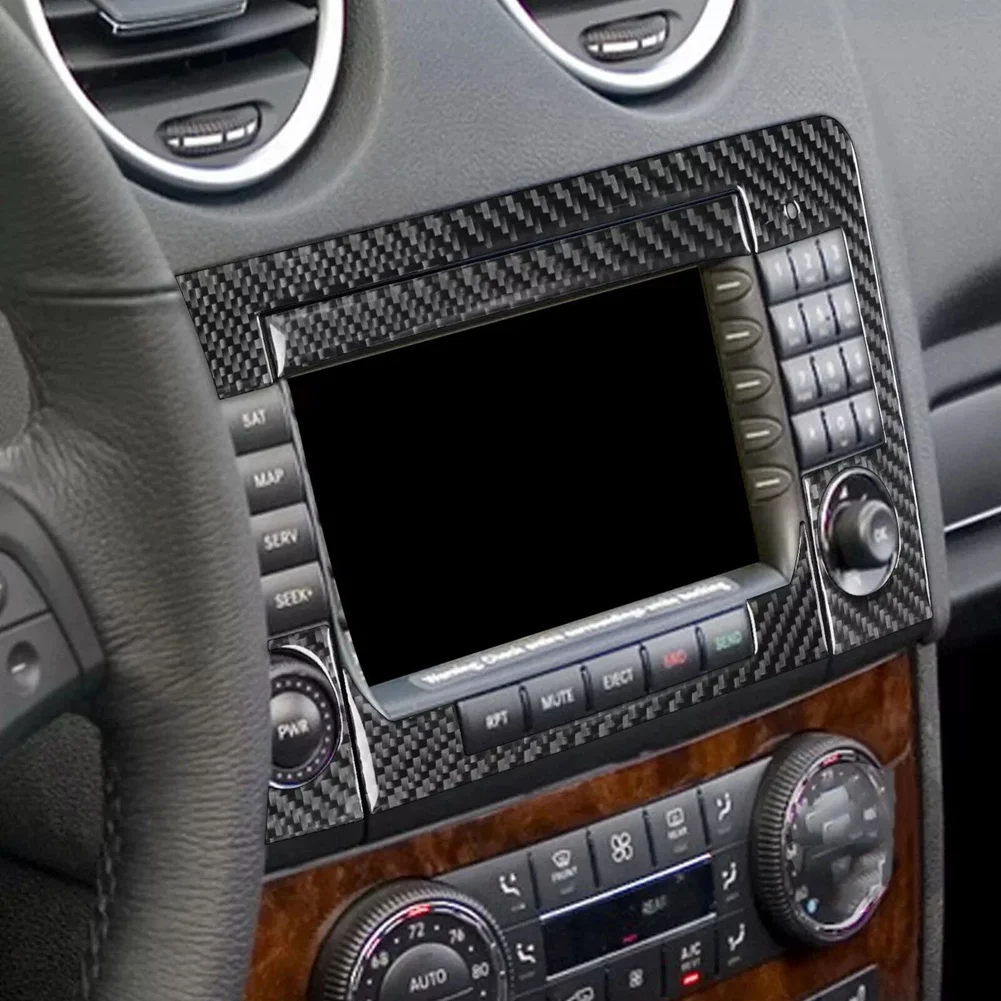 【Падение цены! !】Углеродное волокно, центральная консоль, радионавигационная рамка, накладка для Mercedes Benz M-Class W164 2006-2012, автомобильные аксессуары