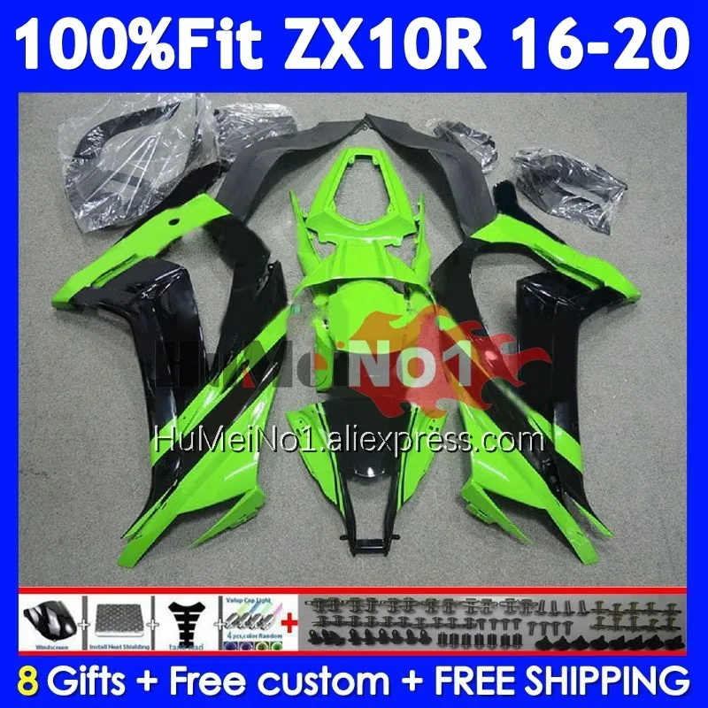 Injection For KAWASAKI NINJA ZX 10R 10 R 1000 220No.55 ZX10R 16 17 18 19 Green black 20 ZX-10R 2016 2017 2018 2019 2020 Fairing