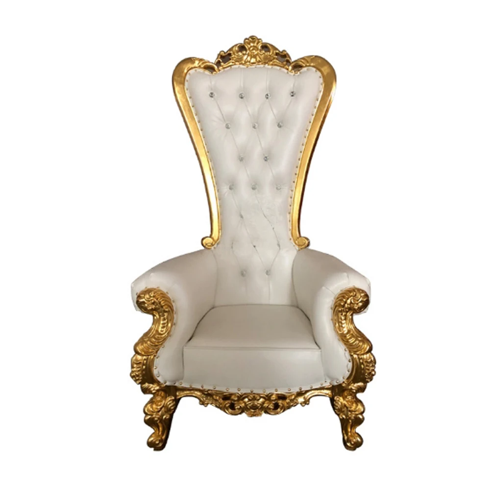 Wholesale hotel luxury Throne chair Event gold white Wedding Throne chair